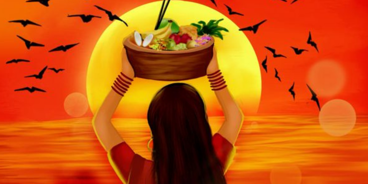 A women is performing pooja at the sunrise time on the occassion of Shattila Ekadashi 2026